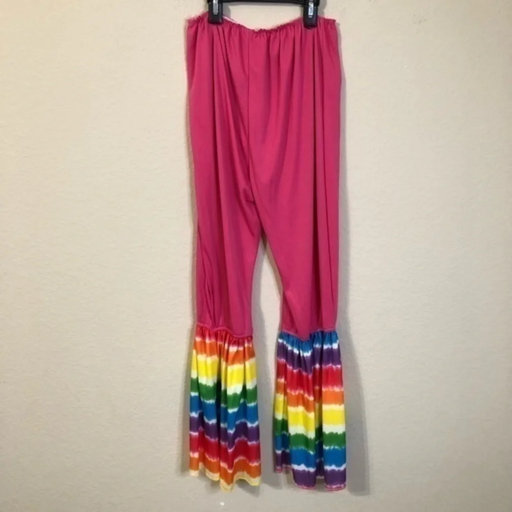 CostumesUSA Hippie Bell Bottom Pants Pink Tie Dye Halloween Costume Retro - Picture 4 of 4